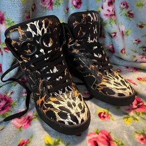 Rare Jeremy Scott x Adidas JS Instinct Hi Leopard Sneakers 4M/6W EUC